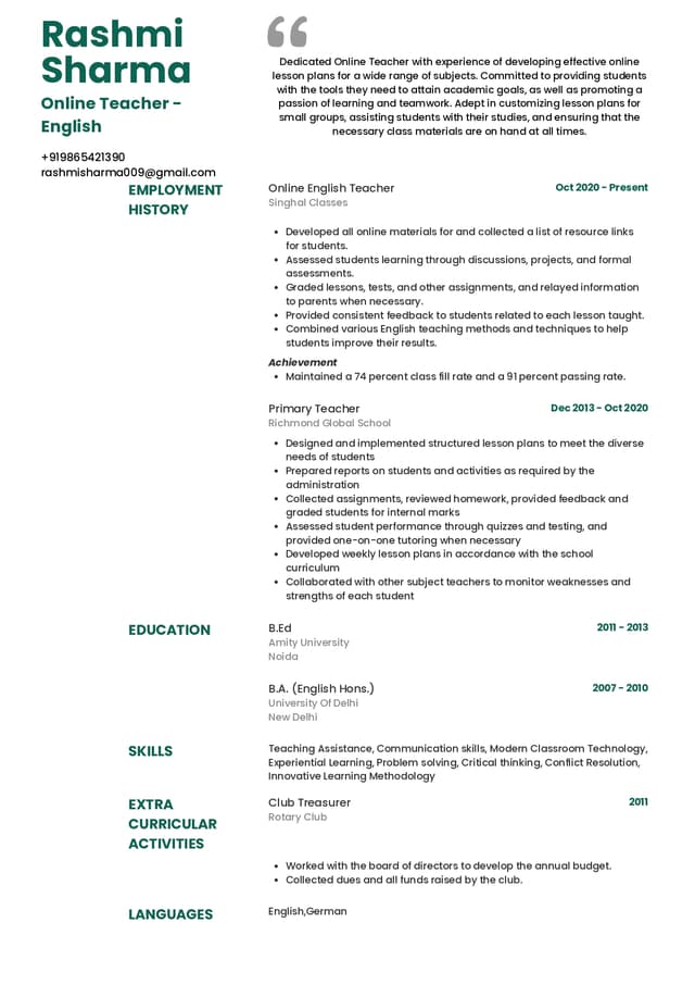 resume